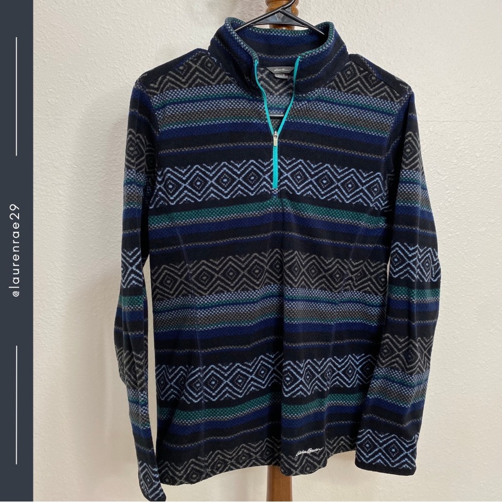 Eddie Bauer Fleece 3/4 Zip-up Aztec Print